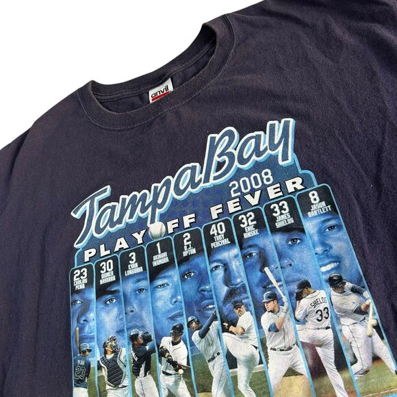 Vintage Tampa Bay Rays 2008 Playoffs Graphic Shirt Men’s XL Anvil MLB Baseball - Picture 3 of 9